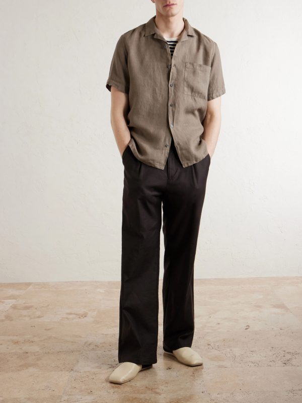 Camp-Collar Linen Shirt - OU Camp-Collar Linen Shirt - OU
