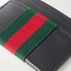 Webbing-Trimmed Leather Cardholder - CU
