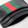 Webbing-Trimmed Leather Cardholder - E1