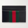Webbing-Trimmed Leather Cardholder