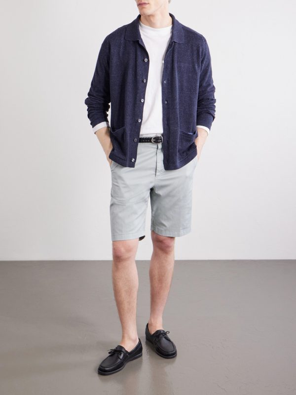 Straight-Leg Stretch Cotton-Blend Gabardine Shorts - OU Straight-Leg Stretch Cotton-Blend Gabardine Shorts - OU
