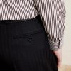 Straight-Leg Pleated Striped Grain de Poudre Wool Trousers - CU