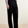 Straight-Leg Pleated Striped Grain de Poudre Wool Trousers - FR