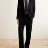 Straight-Leg Pleated Striped Grain de Poudre Wool Trousers - OU