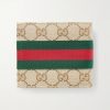 Webbing-Trimmed Monogrammed Canvas Bi-Fold Wallet - BK