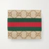 Webbing-Trimmed Monogrammed Canvas Bi-Fold Wallet