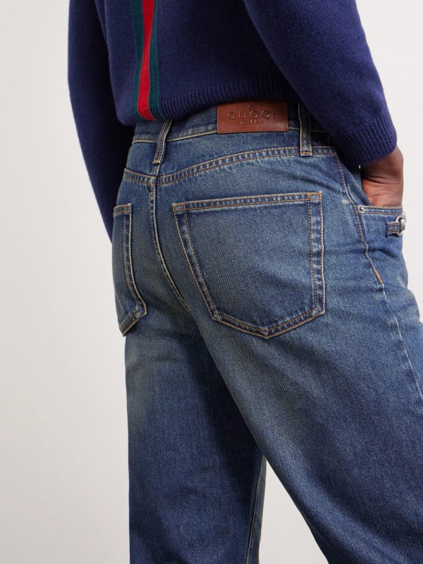 Flared Horsebit-Embellished Jeans - E2 Flared Horsebit-Embellished Jeans - E2