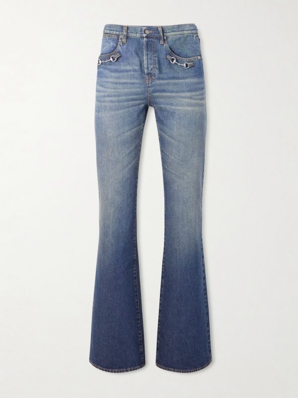Flared Horsebit-Embellished Jeans Flared Horsebit-Embellished Jeans
