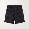 Straight-Leg Logo-Jacquard Silk Shorts Straight-Leg Logo-Jacquard Silk Shorts