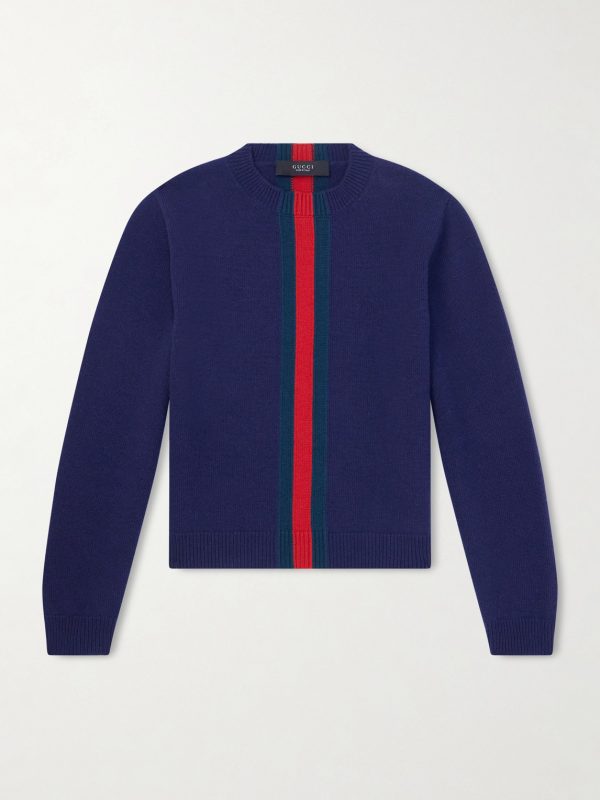 Slim-Fit Cropped Striped Wool Sweater Slim-Fit Cropped Striped Wool Sweater