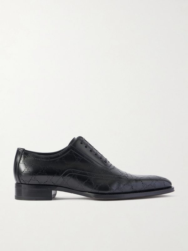 Laser-Cut Leather Oxford Shoes