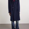 Oversized Double-Breasted Embellished Cashmere Coat - FR