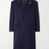 Oversized Double-Breasted Embellished Cashmere Coat