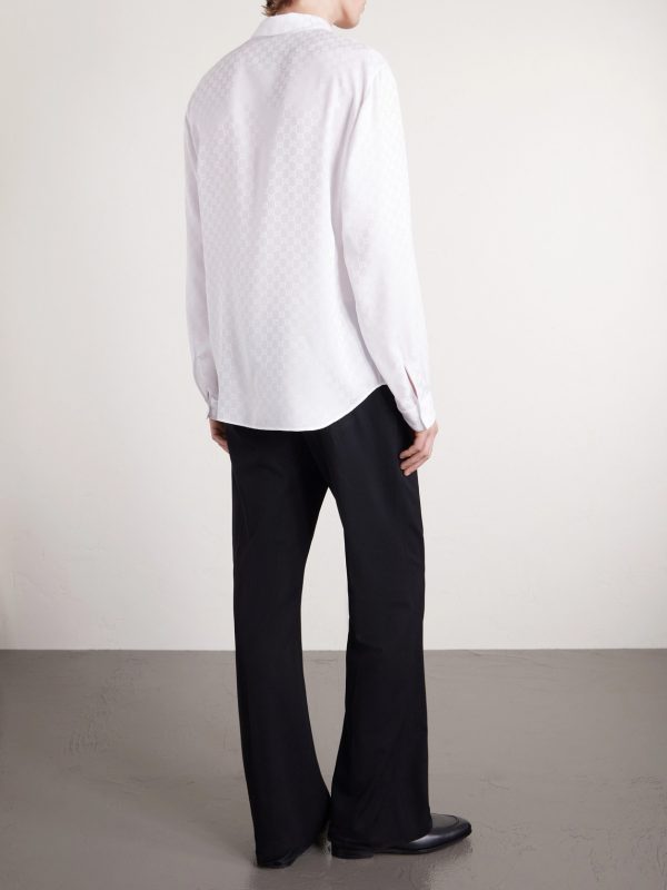 Logo-Jacquard Silk Shirt - BK Logo-Jacquard Silk Shirt - BK