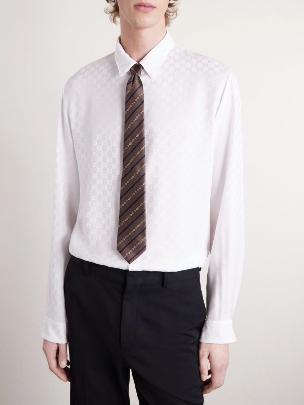 Logo-Jacquard Silk Shirt - FR Logo-Jacquard Silk Shirt - FR
