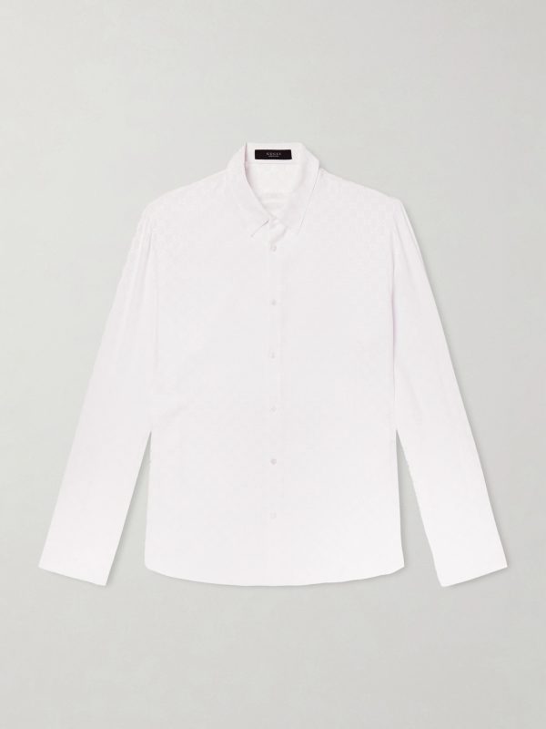 Logo-Jacquard Silk Shirt Logo-Jacquard Silk Shirt