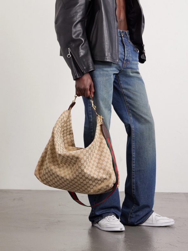 Brera Large Webbing- and Leather-Trimmed Monogrammed Canvas Tote Bag - FR
