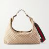 Brera Large Webbing- and Leather-Trimmed Monogrammed Canvas Tote Bag