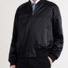 Monogrammed Cotton-Blend Satin Jacket - FR Monogrammed Cotton-Blend Satin Jacket - FR