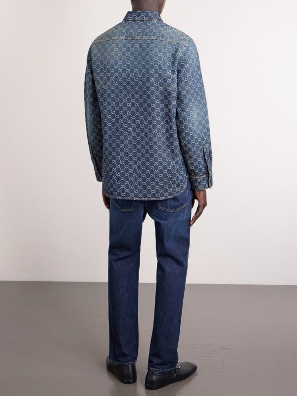 Logo-Jacquard Denim Shirt - BK Logo-Jacquard Denim Shirt - BK