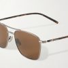 Squared-Frame Metal Sunglasses - CU