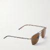 Squared-Frame Metal Sunglasses - FR