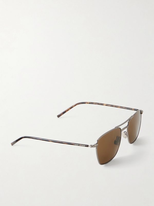 Squared-Frame Metal Sunglasses - FR