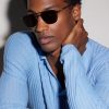 Squared-Frame Metal Sunglasses - OU