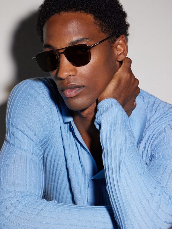 Squared-Frame Metal Sunglasses - OU