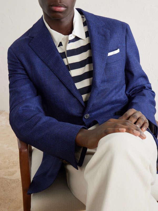 Checked Wool, Silk and Cashmere-Blend Blazer - CU