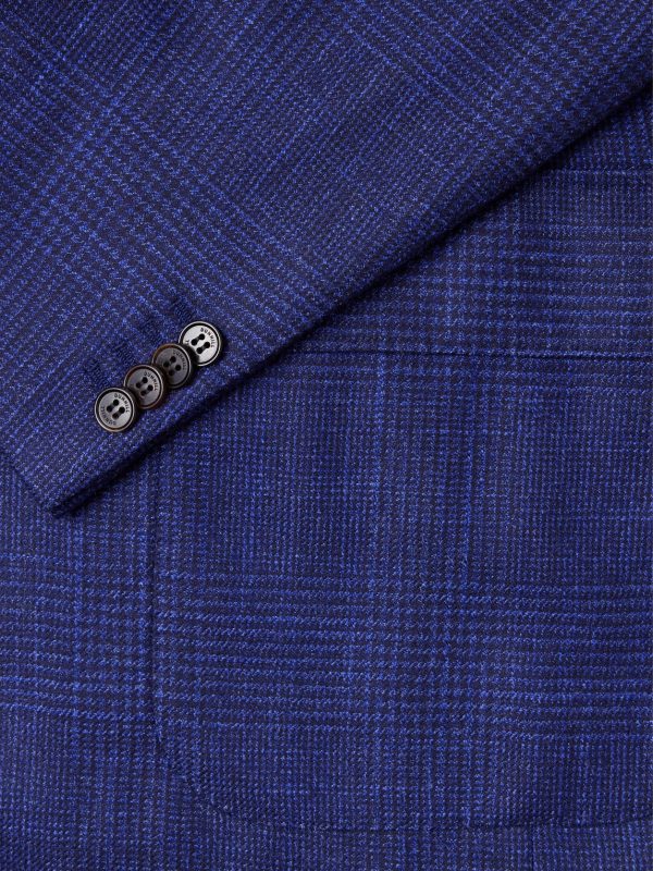 Checked Wool, Silk and Cashmere-Blend Blazer - E1