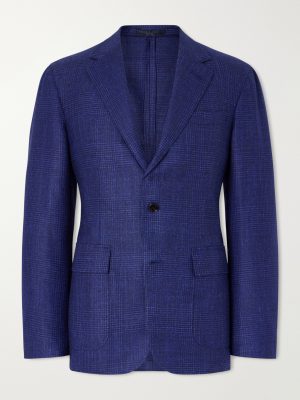 Checked Wool, Silk and Cashmere-Blend Blazer