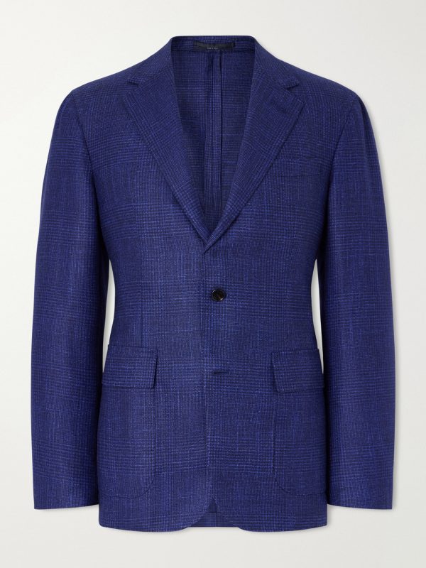 Checked Wool, Silk and Cashmere-Blend Blazer