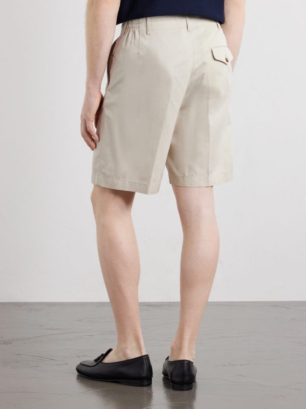 Straight-Leg Cotton-Gabardine Shorts - BK Straight-Leg Cotton-Gabardine Shorts - BK