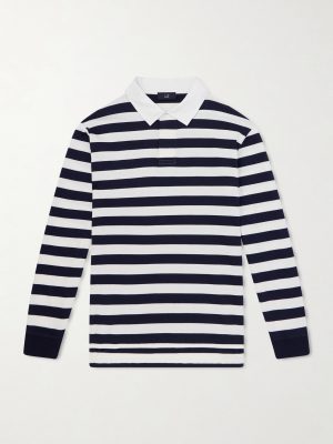Striped Cotton and Cashmere Polo Shirt Striped Cotton and Cashmere Polo Shirt
