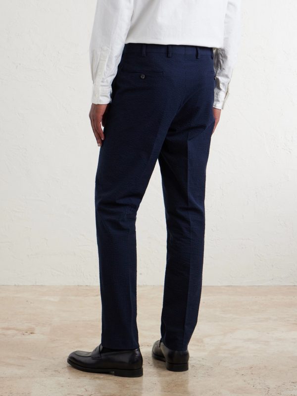 Straight-Leg Cotton-Seersucker Suit Trousers - BK Straight-Leg Cotton-Seersucker Suit Trousers - BK