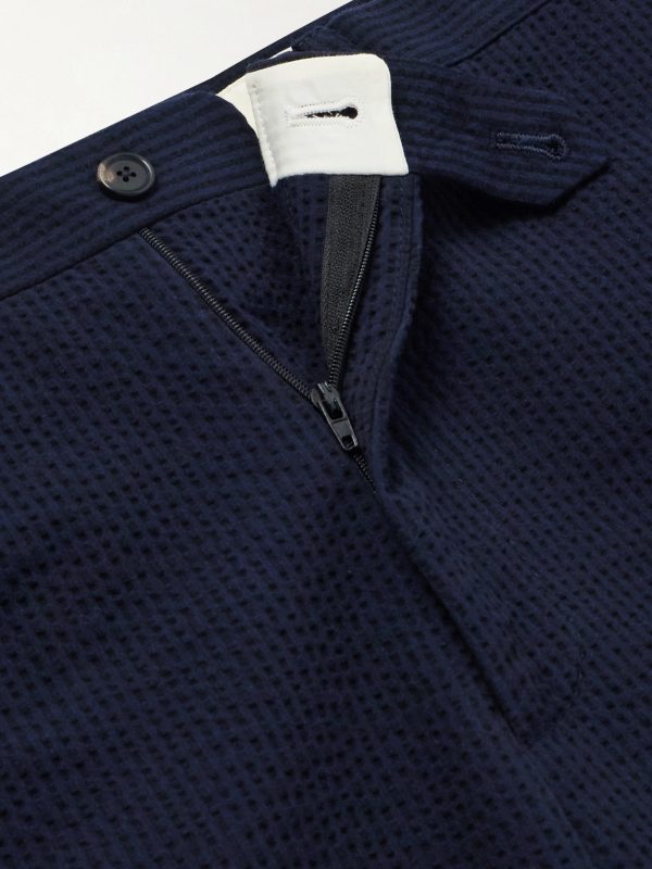 Straight-Leg Cotton-Seersucker Suit Trousers - E1 Straight-Leg Cotton-Seersucker Suit Trousers - E1