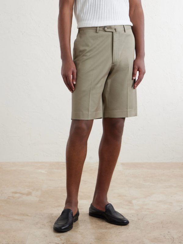 Straight-Leg Cotton-Blend Twill Shorts - FR Straight-Leg Cotton-Blend Twill Shorts - FR