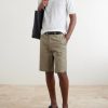 Straight-Leg Cotton-Blend Twill Shorts - OU Straight-Leg Cotton-Blend Twill Shorts - OU