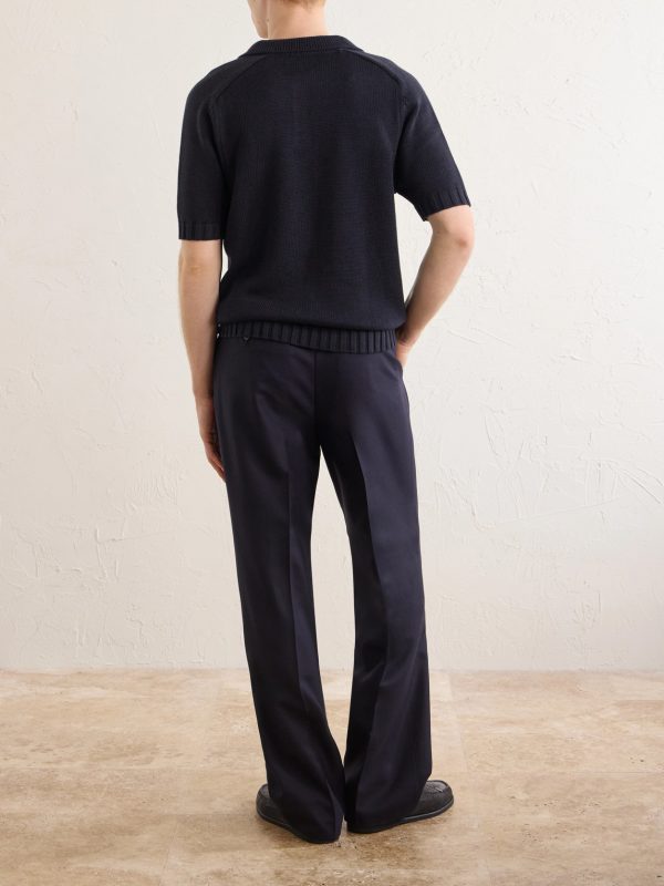 Knitted Cotton Polo Shirt - BK Knitted Cotton Polo Shirt - BK