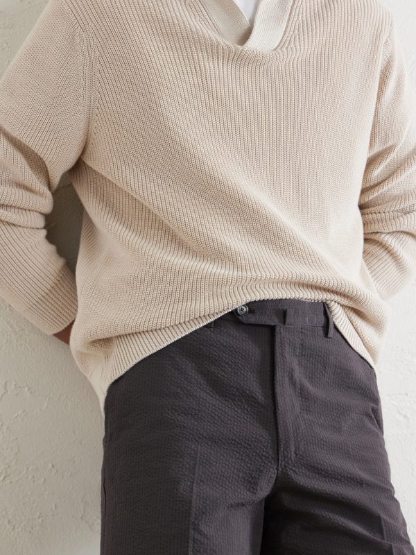 Straight-Leg Cotton-Seersucker Shorts - CU Straight-Leg Cotton-Seersucker Shorts - CU