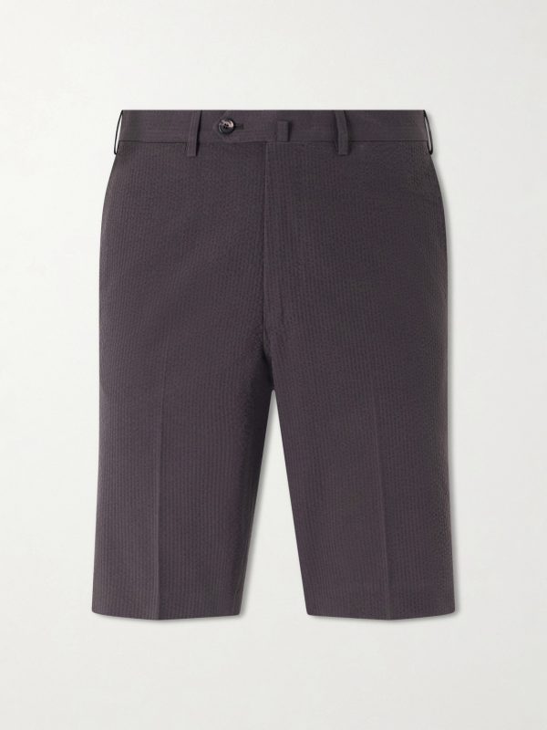 Straight-Leg Cotton-Seersucker Shorts Straight-Leg Cotton-Seersucker Shorts