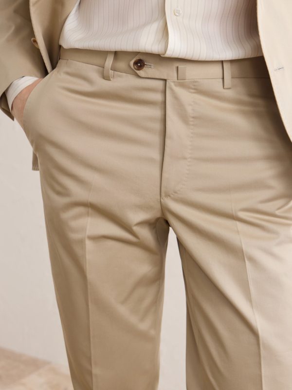 Tapered Cotton-Twill Suit Trousers - E1