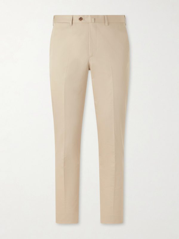 Tapered Cotton-Twill Suit Trousers