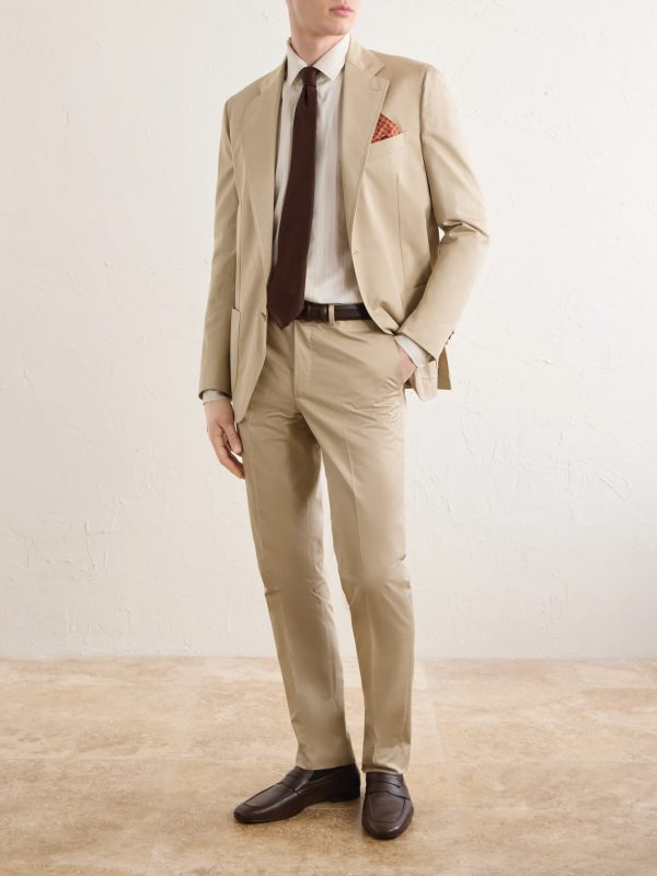 Tapered Cotton-Twill Suit Trousers - OU