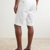 Straight-Leg Cotton-Blend Twill Shorts - BK Straight-Leg Cotton-Blend Twill Shorts - BK