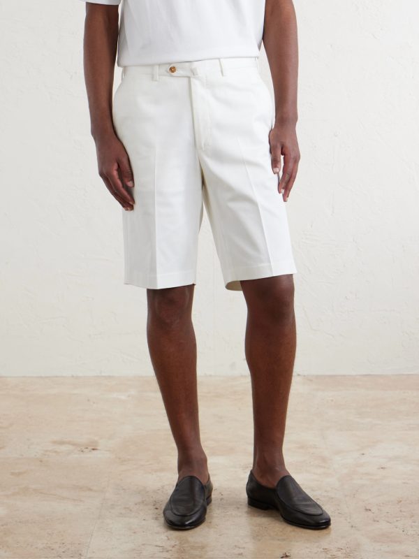 Straight-Leg Cotton-Blend Twill Shorts - FR Straight-Leg Cotton-Blend Twill Shorts - FR