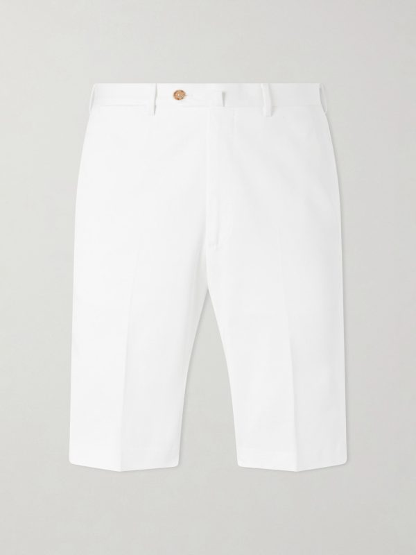 Straight-Leg Cotton-Blend Twill Shorts Straight-Leg Cotton-Blend Twill Shorts