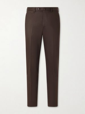 Tapered Cotton-Twill Suit Trousers
