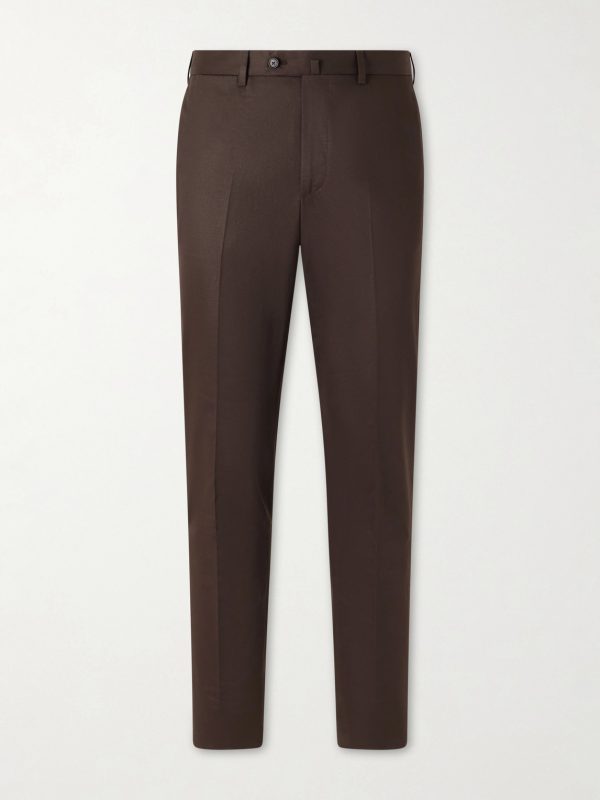 Tapered Cotton-Twill Suit Trousers